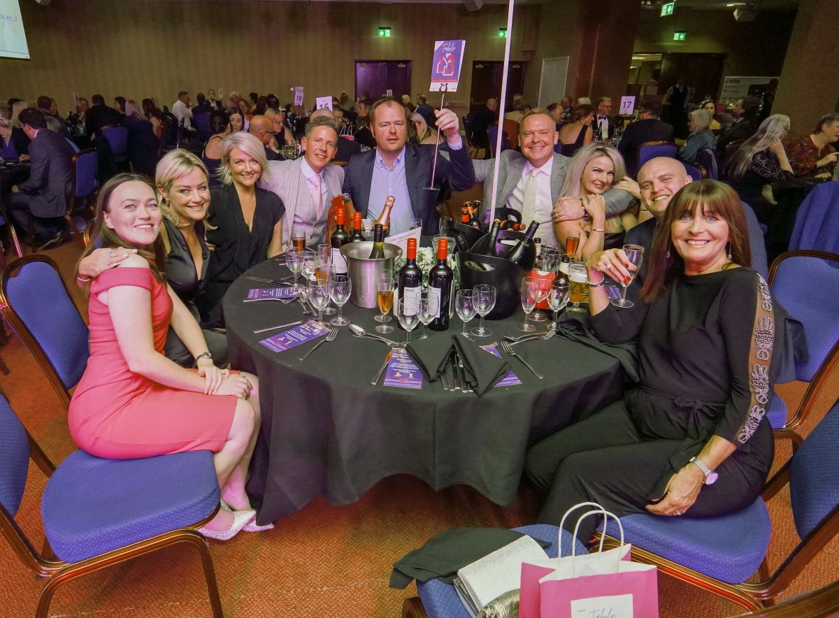 The Bellway team, including Sales Director Emma Chesterton, and Land and Planning Director Miles Crossley sat around their table at the event enjoying the entertainment-357f5080
