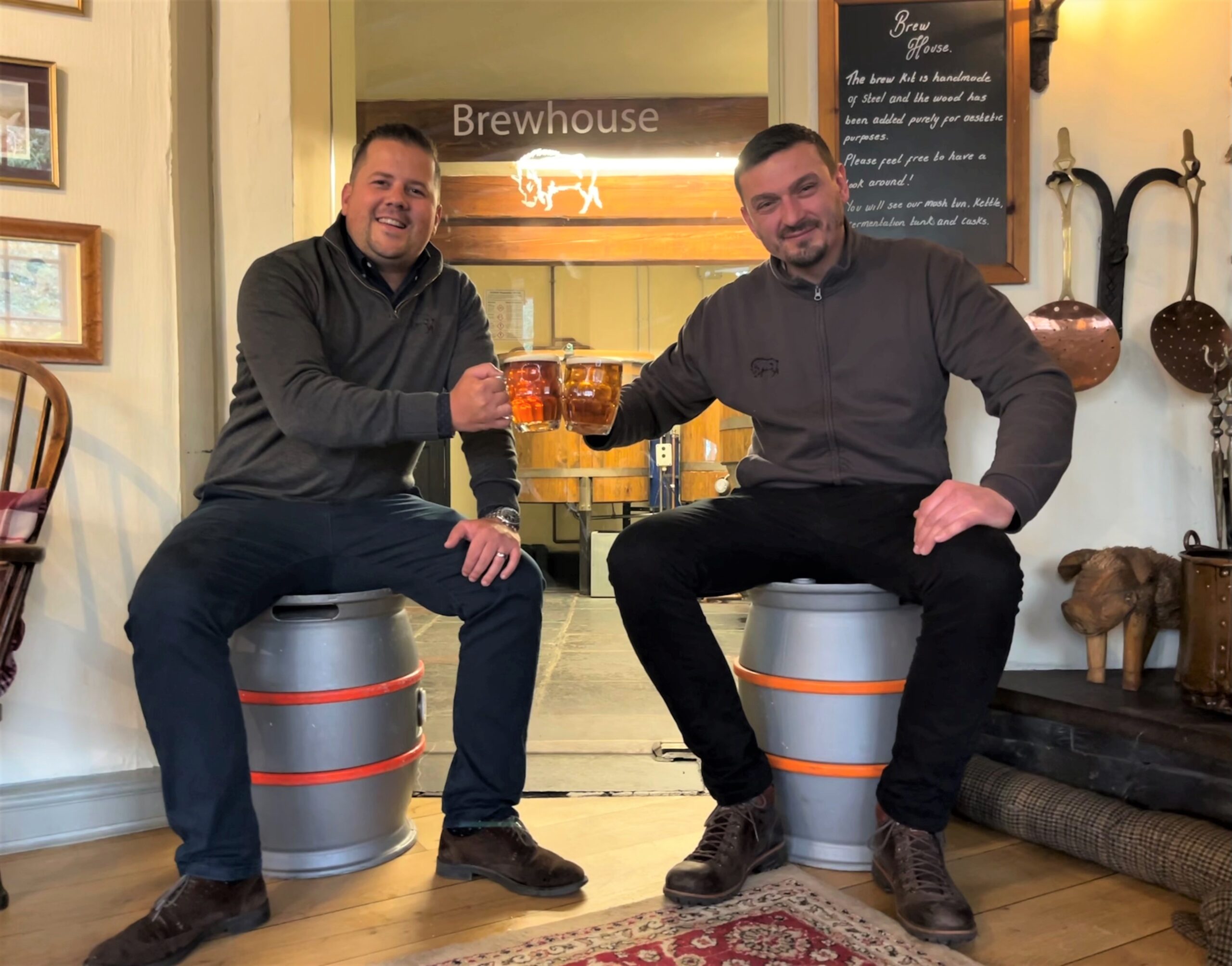 Lukasz Zalewski (right) - new head brewer at The Wild Boar Inn with Adam Bujok from English Lakes Hotels Resorts & Venues