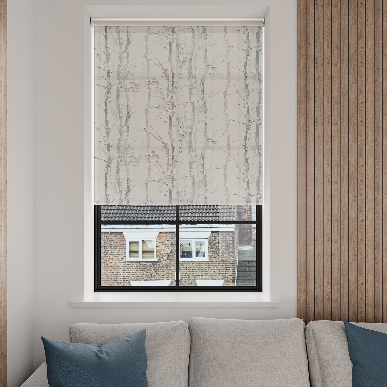 Credit- BlindsbyPost, Swedish Birch Silver Motorised Roller thermal blind , from £85.34 (4) (4)