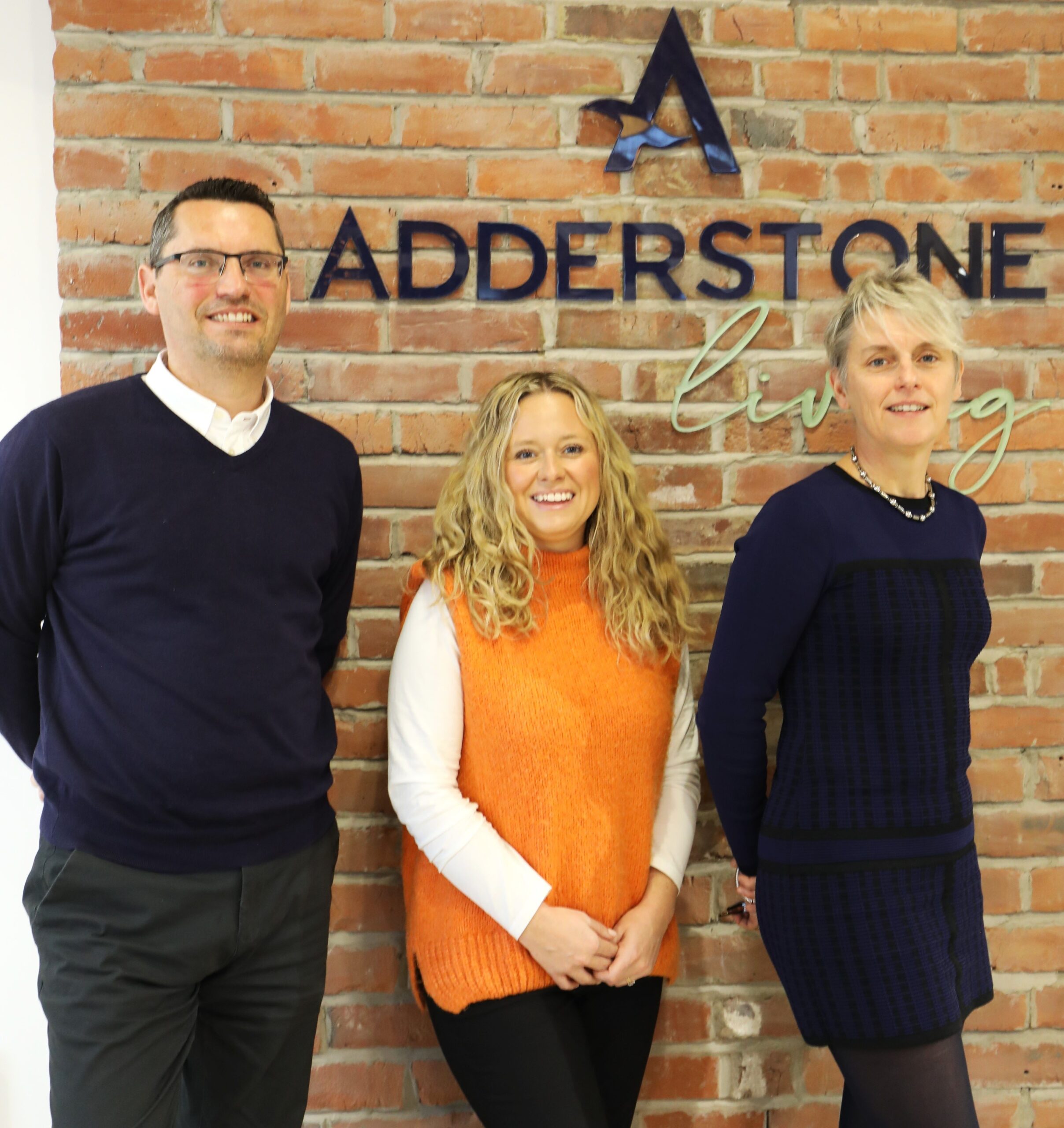 New starters supporting growth at Adderstone Living are l-r Neil Fitpatrick, Emma Moon and Debbie Hope