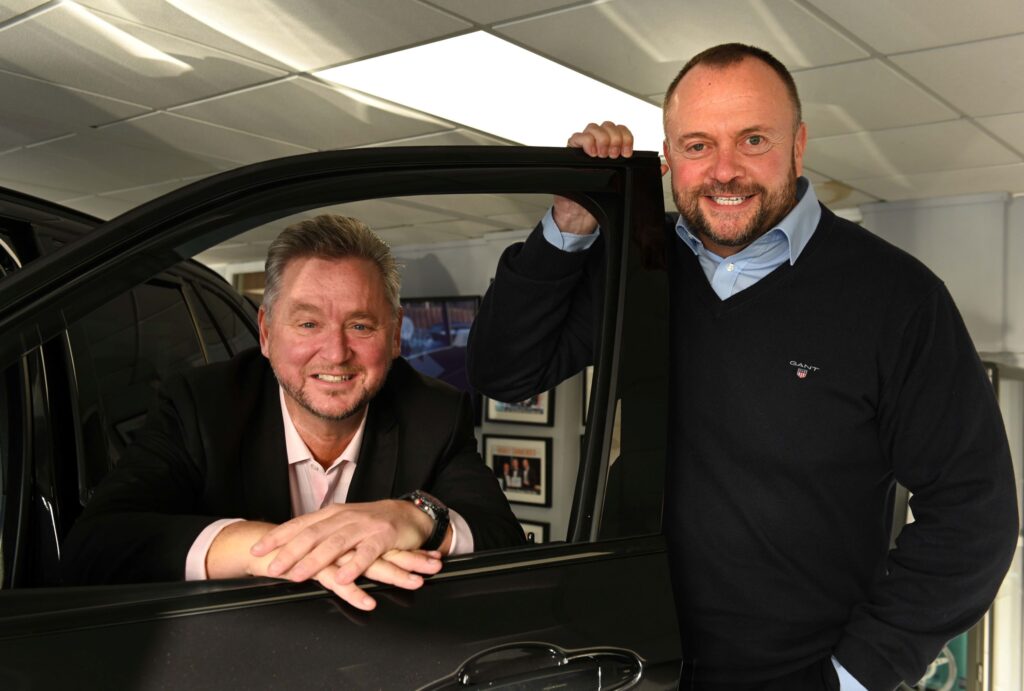 Paul Keighley (left) with Scott Sibley, Founder and Managing Director at Redgate Lodge Motor Group
