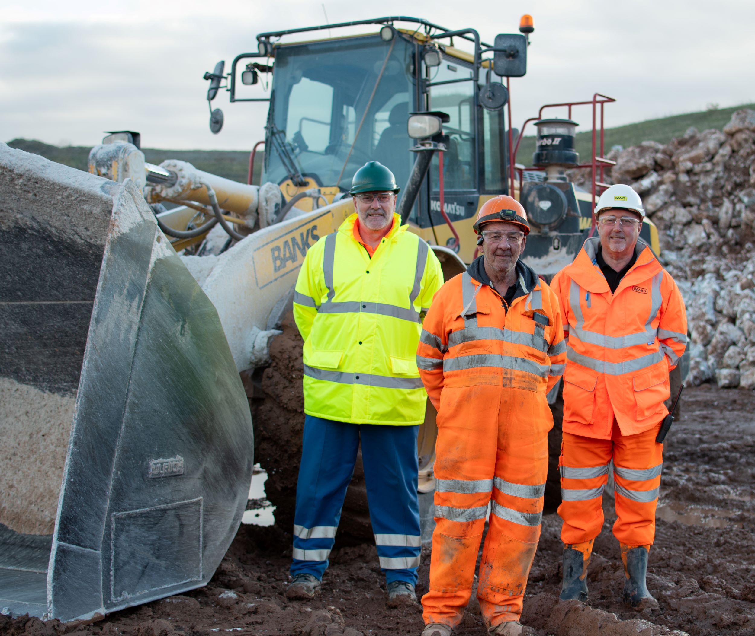 (from left) Kevin Glasper of Saint-Gobain Formula with Bert Emson and Neil Cook of Banks Mining