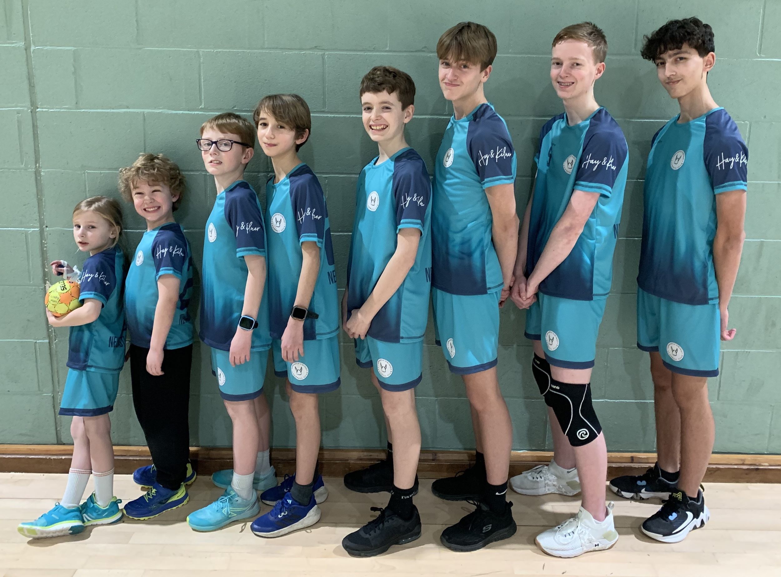 Junior members of the Newcastle Vikings Handball Club