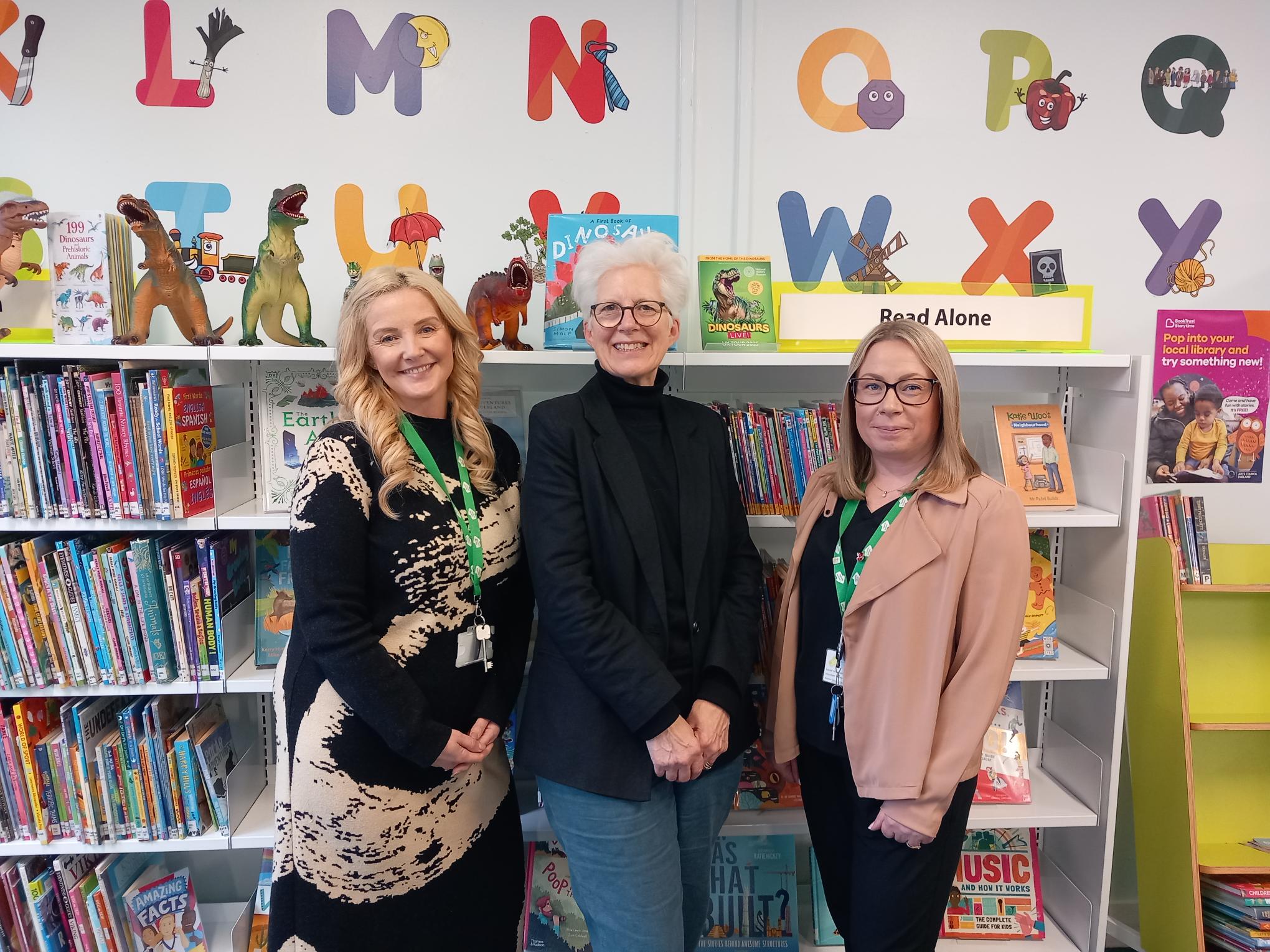 Sarah Collins (left) and Louise Anderson (right) of Stockton Family Action with Kate Culverhouse of the Banks Group