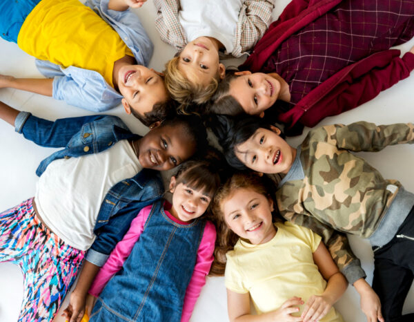 children heads together