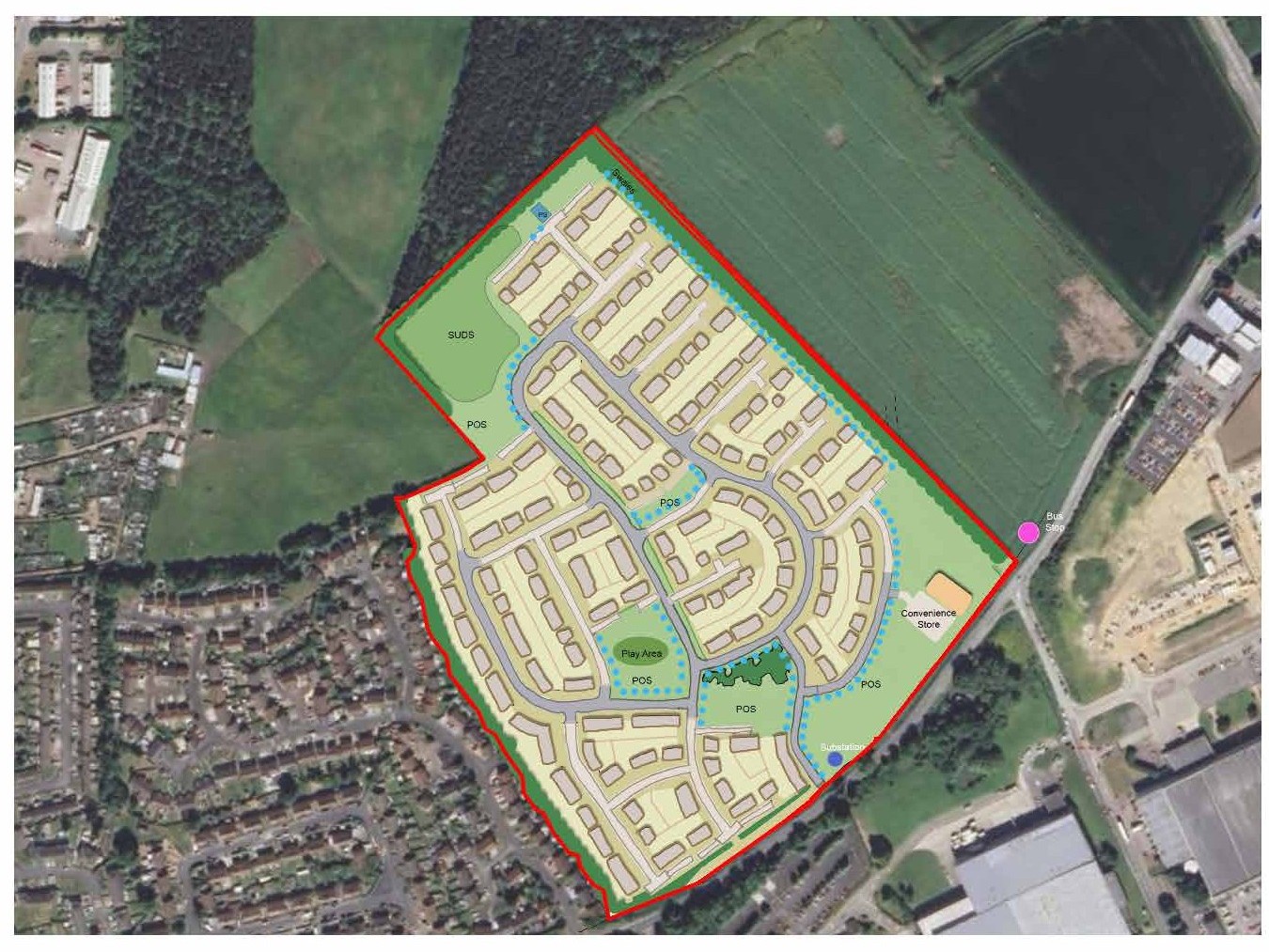 The masterplan for Banks Property's proposed Tudhoe development