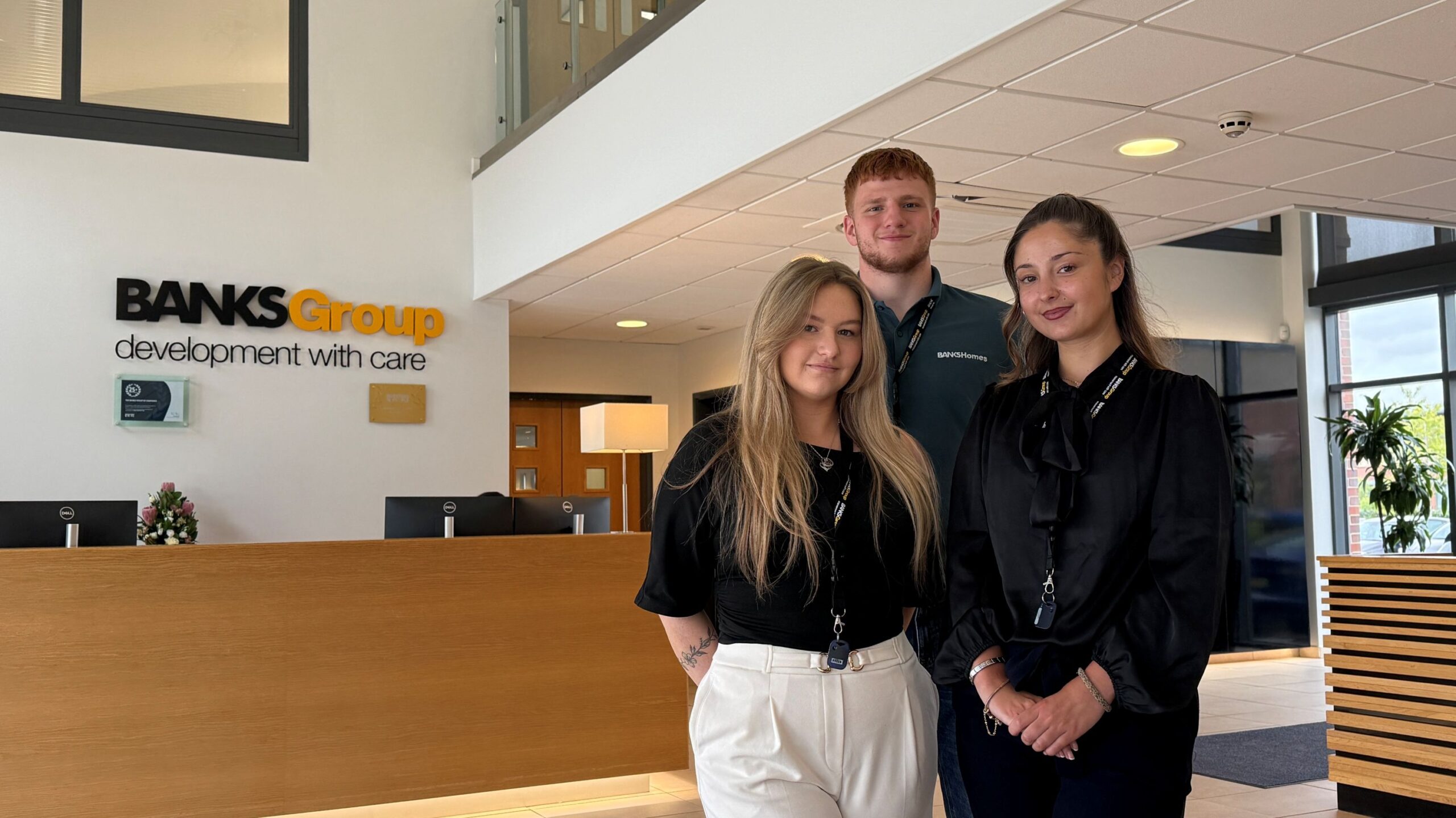 (from left) Kaci Lonsdale, James Rylance and Amy Ward of Banks Homes