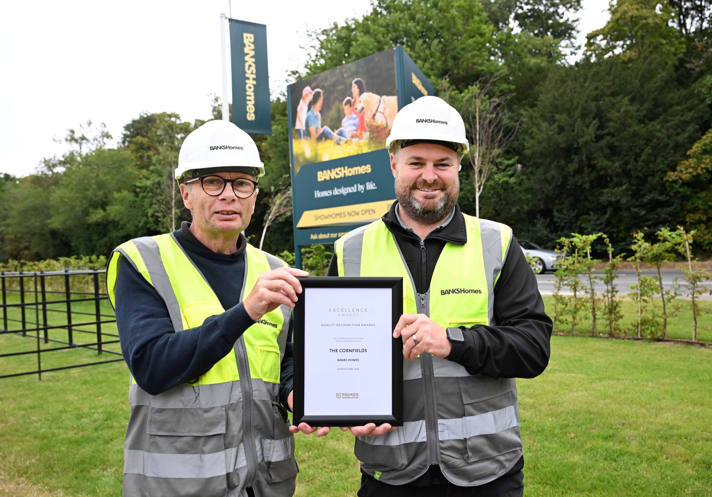 Robert Gregg and Steve Graham at Banks Homes' Cornfields development